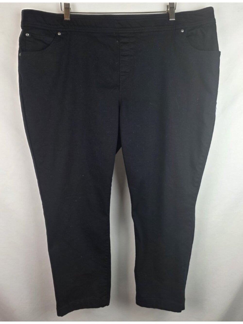 Kim Rogers Women's Pants Size 22W Black Straight Leg Elastic Waist Casual Pant